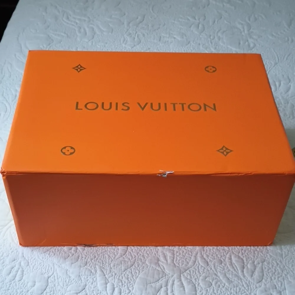 Louis Vuitton Signature Orange & Gold Storage Magnetic Handles Box Large - Picture 4 of 9